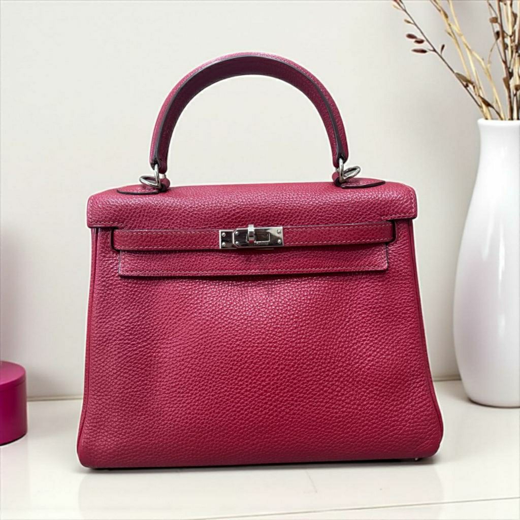 Good ConditionHermes Kelly / K25 Rouge Grenat Togo PHW #L