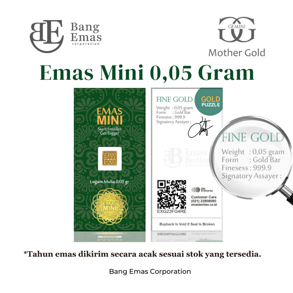 Emas Mini 0,05 Gram - Bang Emas | Logam Mulia
