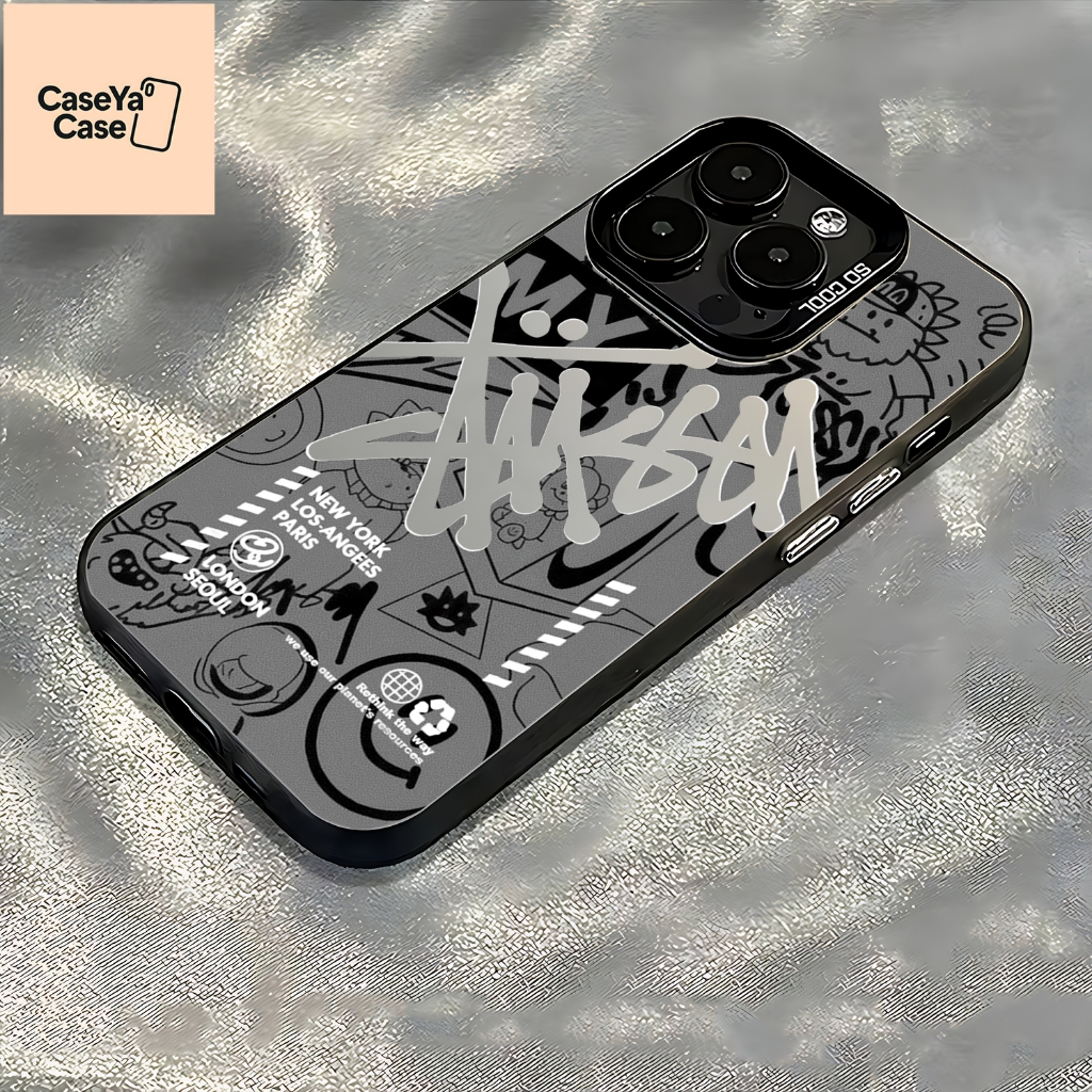 { CYC09 } Softcase IMD Black Stussy ITEL A50 P65 A70 A80 S23 S25 S25 ULTRA CITY 100 IQOO Z9 Z7X XIAO