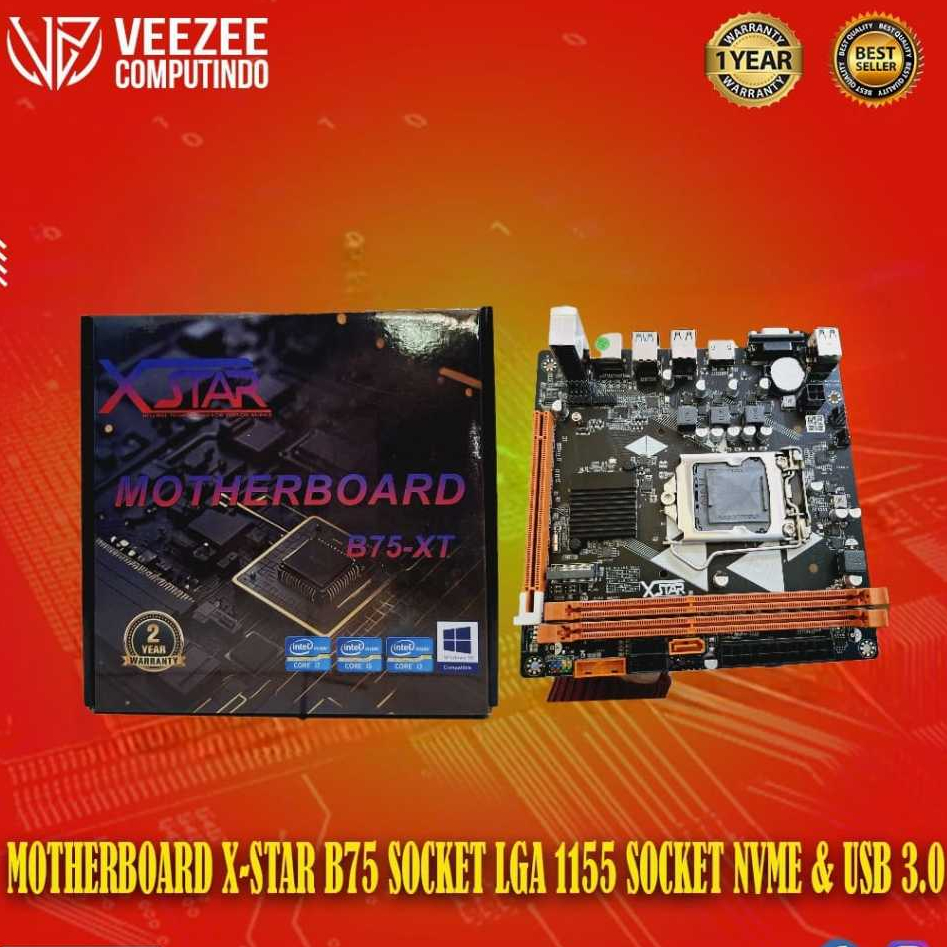 Motherboard Mobo mainboard X-Star B75 xstar x star slot NVMe baru garansi murah