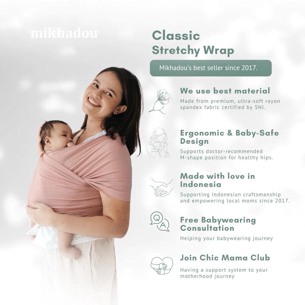 Gendongan Bayi M Shape Mikhadou Stretchy Wrap