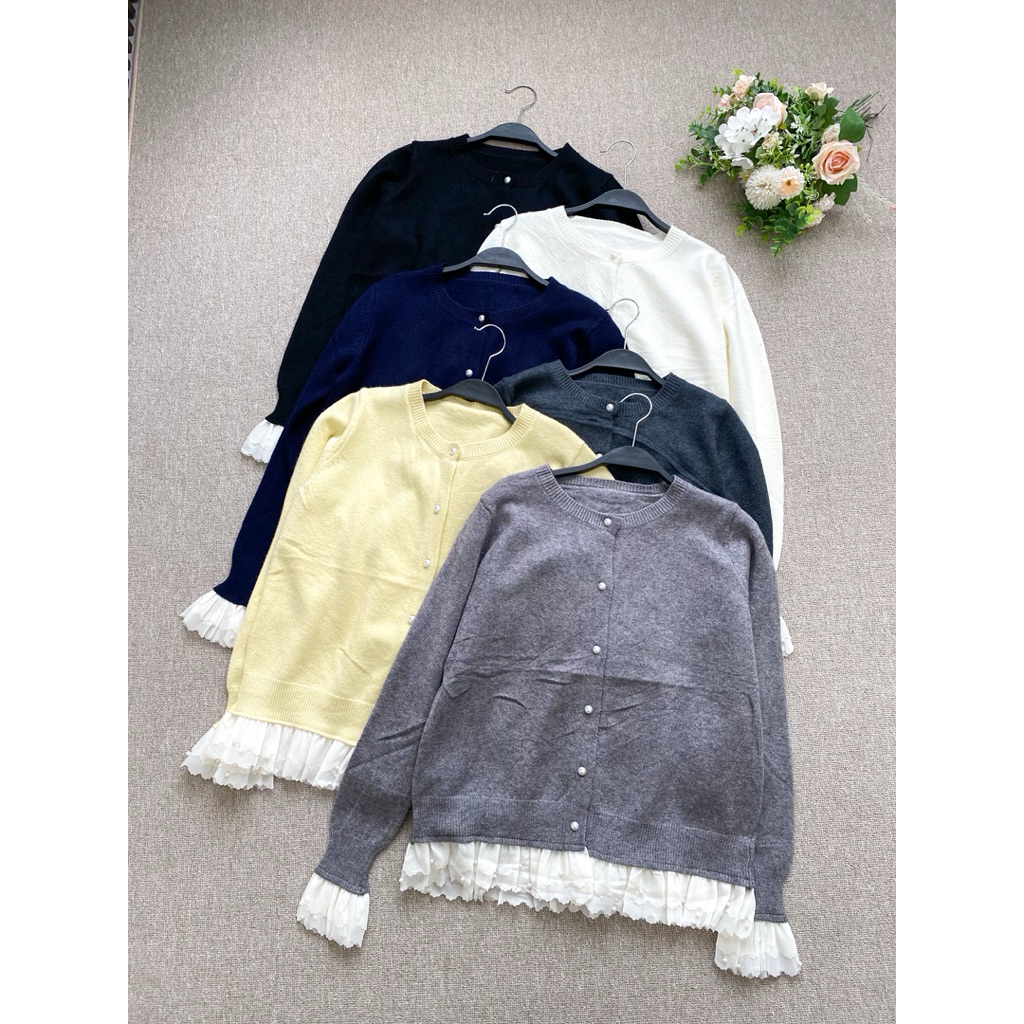 KNIT CARDI 3607 || ATASAN KNIT CARDI POLOS BAWAH TILE TERBARU KEKINIAN || OOTD FASHION WANITA ||