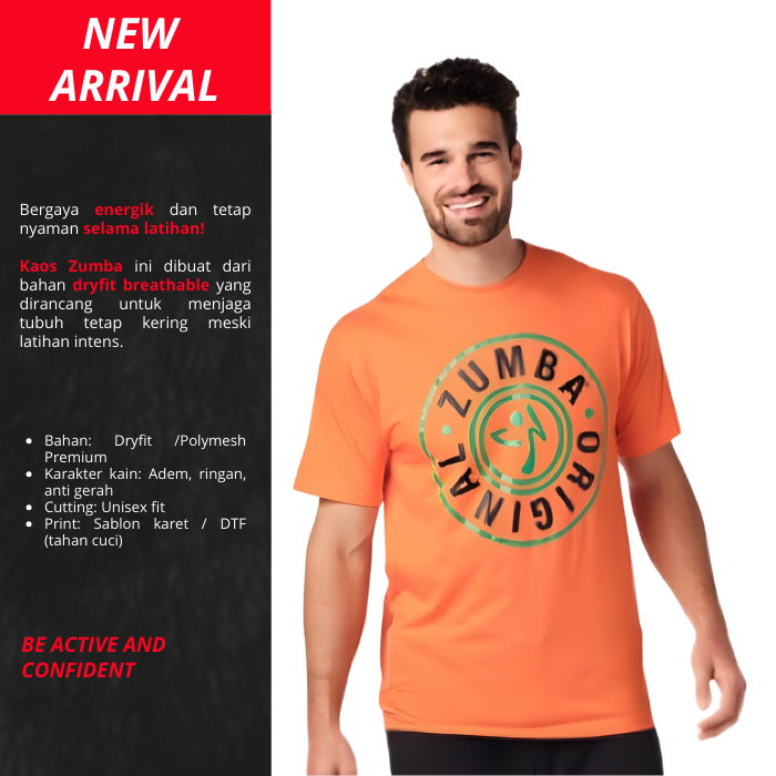KAOS ZUMBA WEAR ORIGINAL 100% (Orange)