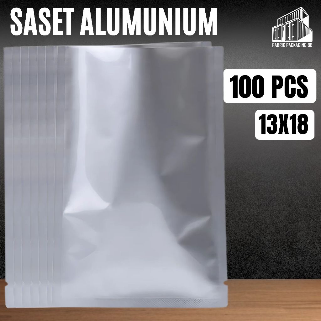 100 PCS Plastik Sachet Alumunium Foil Kemasan Saset Makanan Saos Bumbu Non Ziplock Sealer Metalized