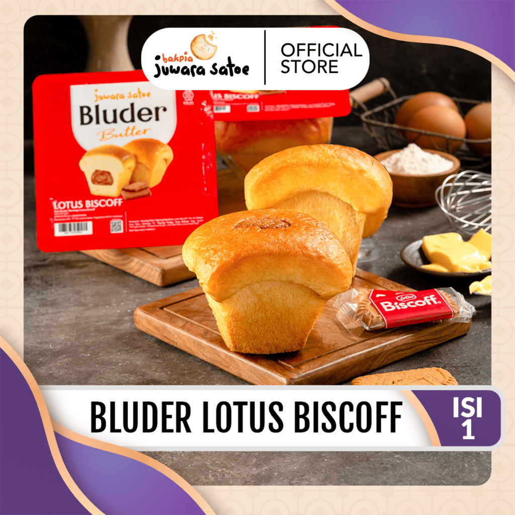JUWARA SATOE [ 1 pcs ] Bluder Butter Lotus Biscoff - Oleh Oleh Khas Jogja