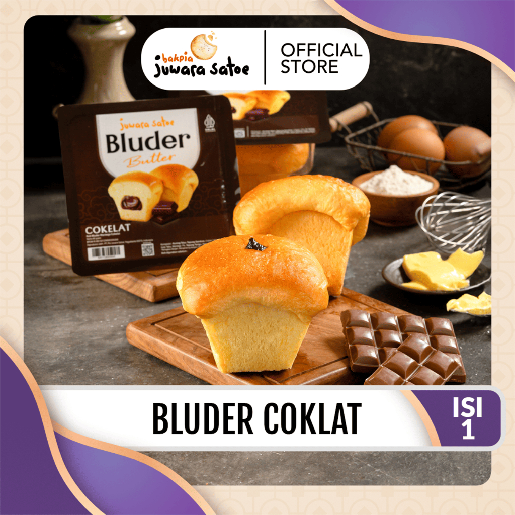 JUWARA SATOE [ 1 pcs ] Bluder Butter Cokelat - Oleh Oleh Khas Jogja