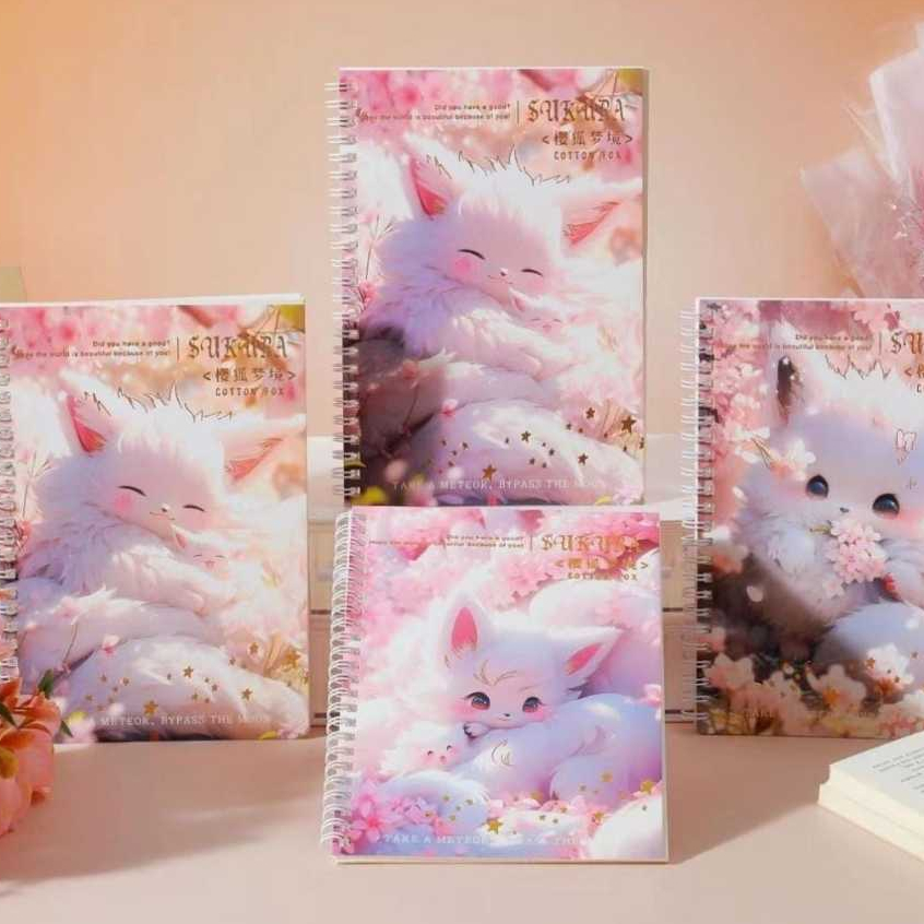 GM BUKU TULIS A5 CRAYON SHINCHAN NOTEBOOK SPIRAL KARAKTER LUCU KUCING CAPYBARA HOLOGRAM NOTEBOOK EST