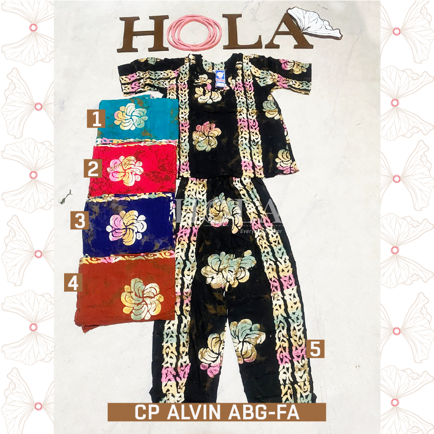 HOLA_FASH | A- Setelan CP ALVIN ABG Lengan 3/4 Batik, Setcel batik, setelan rumahan, setelan santai,