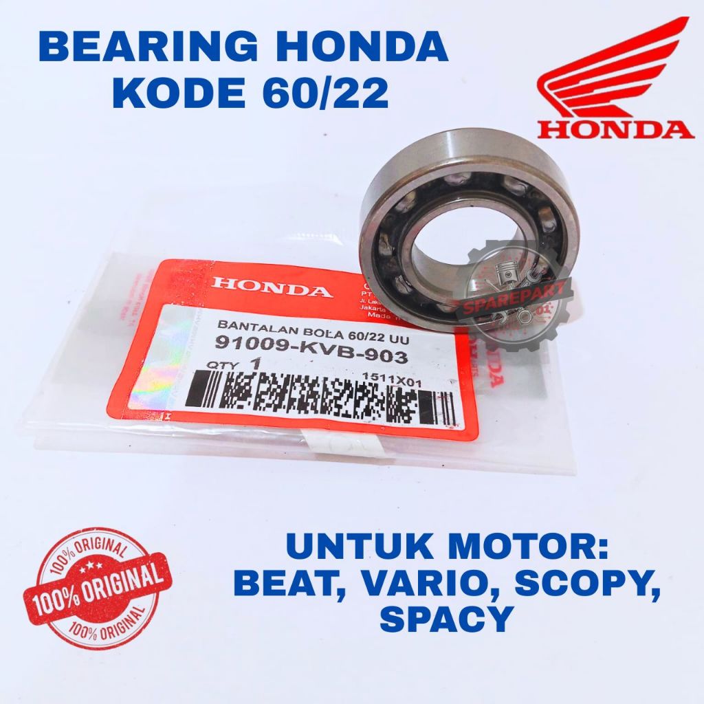 BEARING HONDA ORIGINAL KODE 60/22 BEAT, BEARING HONDA BEAT, VARIO, SCOPY, SPACY