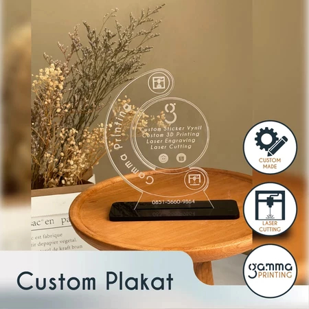 Plakat Akrilik Custom Grafir / Piala Penghargaan Trophy Wisuda Seminar
