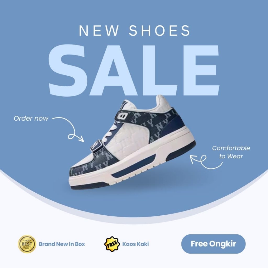 Sepatu MLB Chunky Liner High NY Yankees Denim