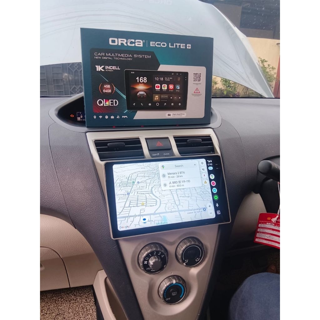 Vios gen 2 pasang head unit Android orca ram 4 Rom 64