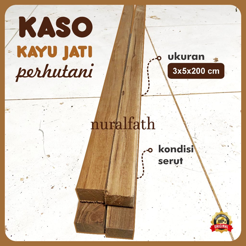 Balok Usuk Kayu Jati Perhutani 3x5x200 cm Kondisi Serut - nuralfath -