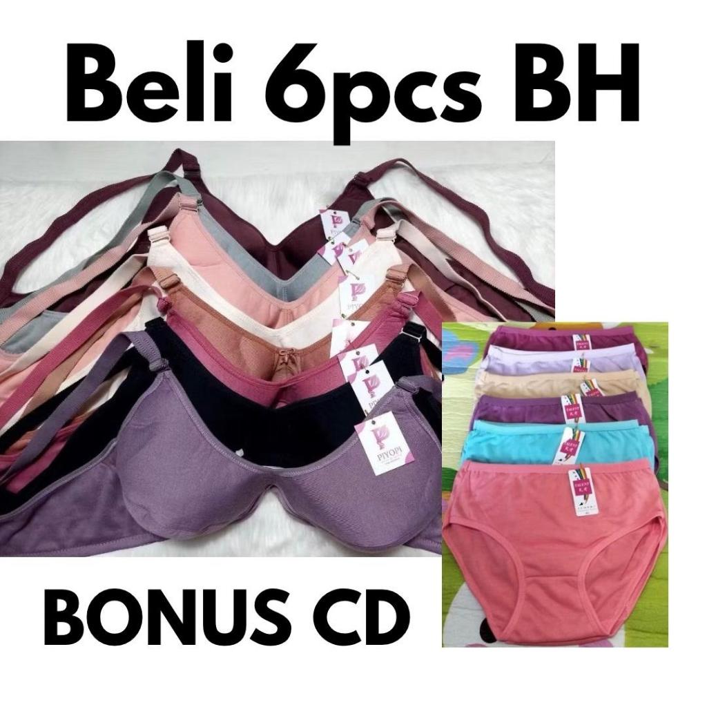 FRE CD 6 PCS bra sport Tanpa busa wanita dewasa murah meriah BH tanpa kawat Tanpa Busa