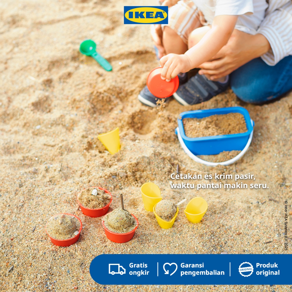 IKEA SANDIG Set Mainan Cetakan Pasir Es Krim Aneka Warna Isi 10pcs