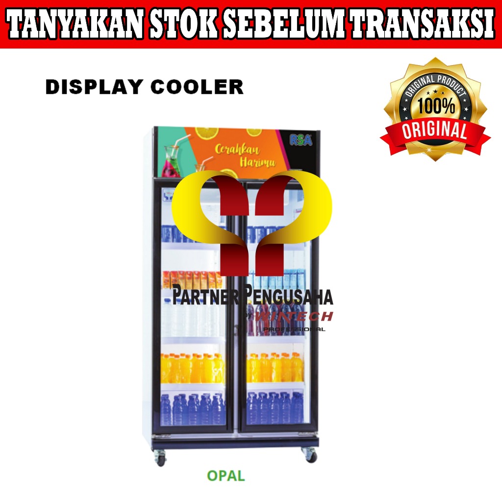 RSA OPAL Showcase 2 Pintu / Display Cooler / Lemari Kaca Pendingin Minuman
