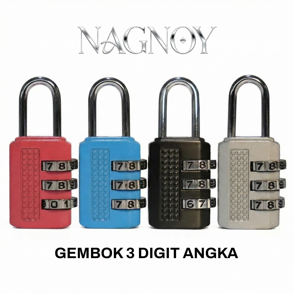 Gembok 3 Digit Angka Kode Multifungsi / Gembok Kombinasi Koper Tas Laci Lemari Gembok Mini