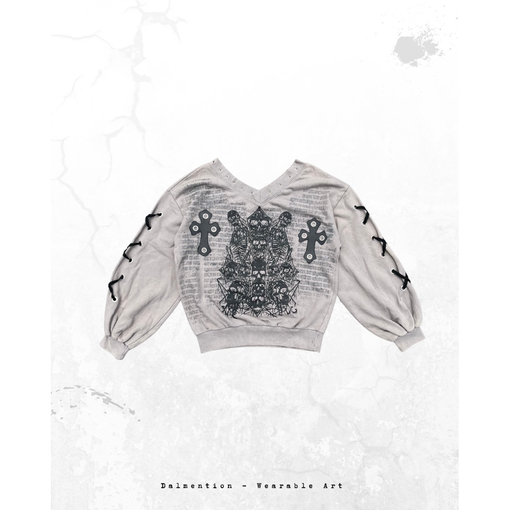 Reworked Off-Shoulder Sweater Gothic Alternative