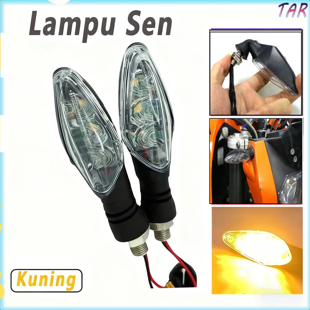 4 Pcs Lampu Sein Motor Led Running Lampu Sen Sein New Vixion/R15/Mx king/Xabre/Aerox Cocok Untuk Dep