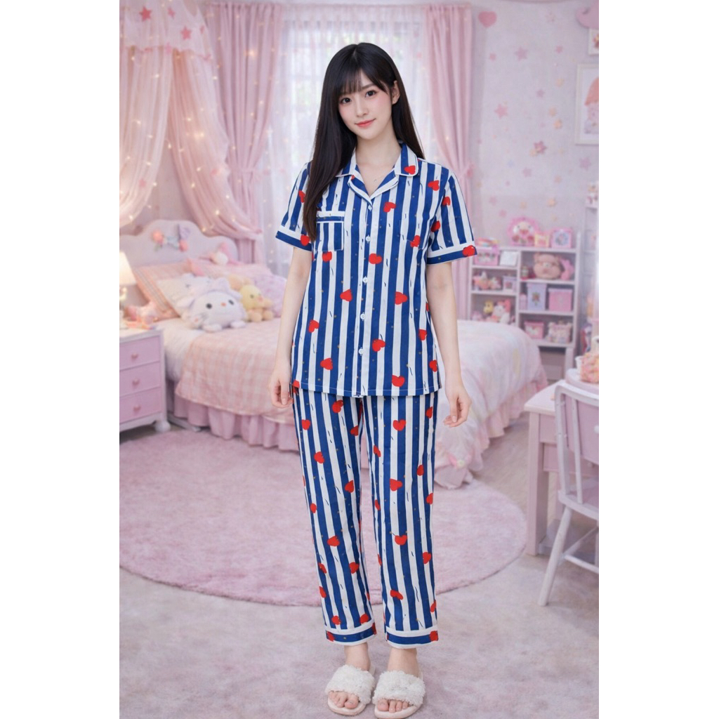 Piyama Wanita Import Karakter Bts V Tata Blue