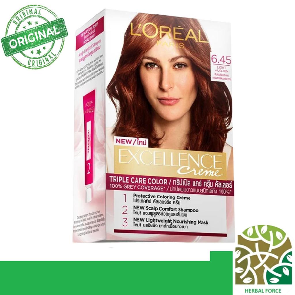 LOREAL Paris Excellence Creme #6.45 Light Auburn / Semir Rambut