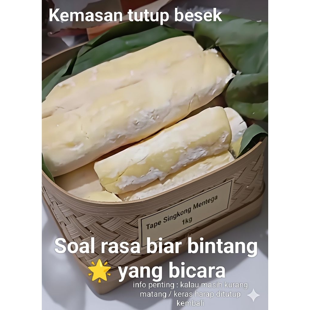 Tape singkong mentega 1 kg tutup besek