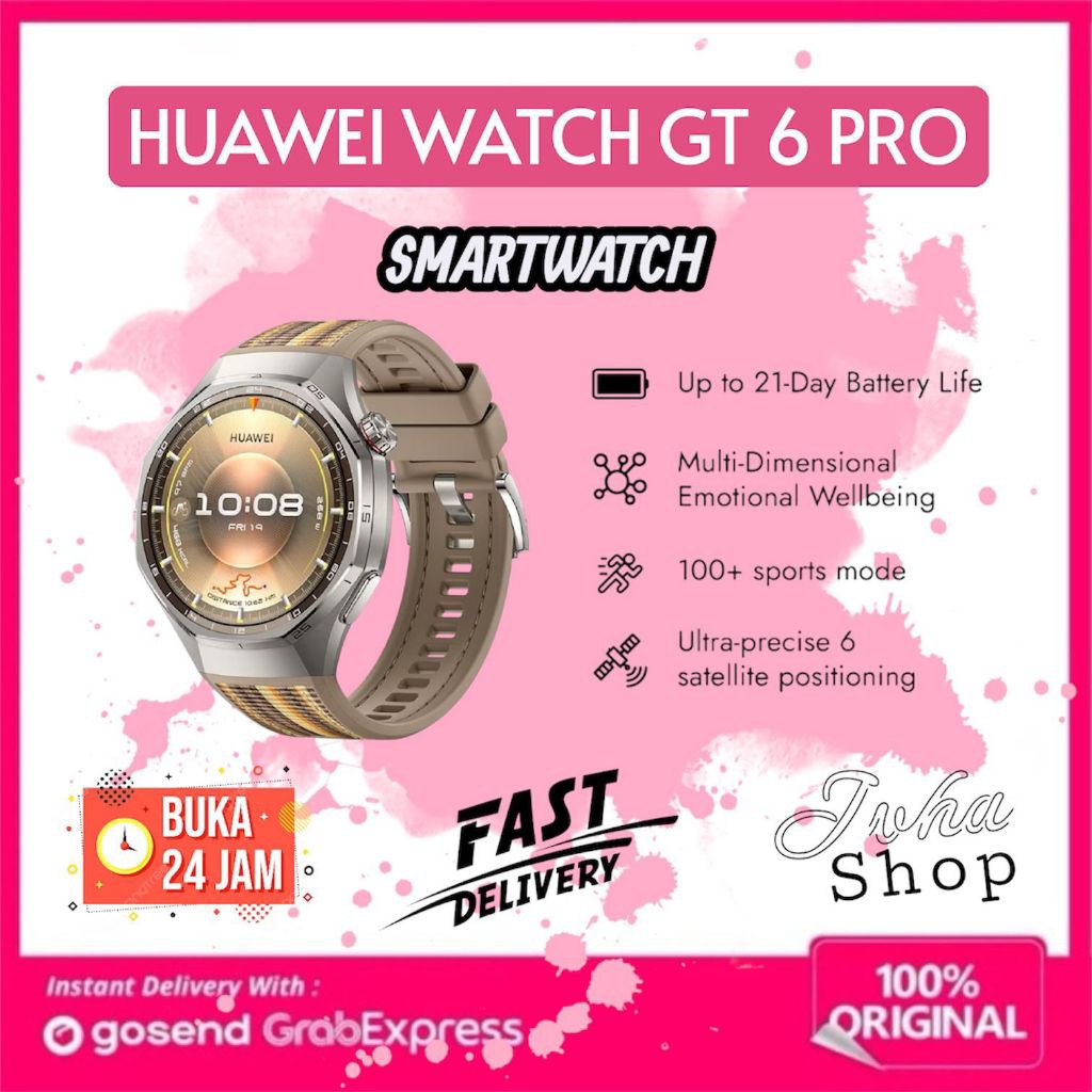 huawei watch gt 6 pro 46mm garansi resmi brown original
