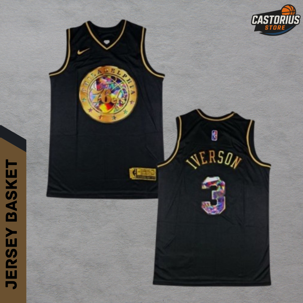 Baju Jersey Basket Swingman NBA Allen Iverson 76ers Black Diamond - BLACK DIAMOND PHILADELPHIA SIXER