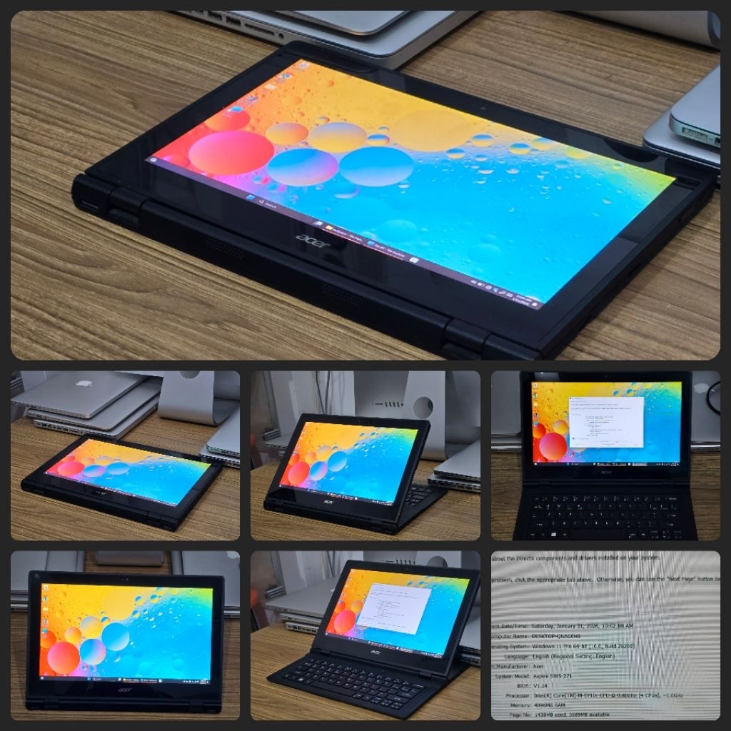 Acer tablet laptop 2 in 1 touchscreen gorilla glass 3