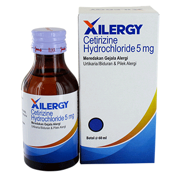 Xilergy sirup 5mg/ 5ml kemasan 60ml obat alergi gatal anak