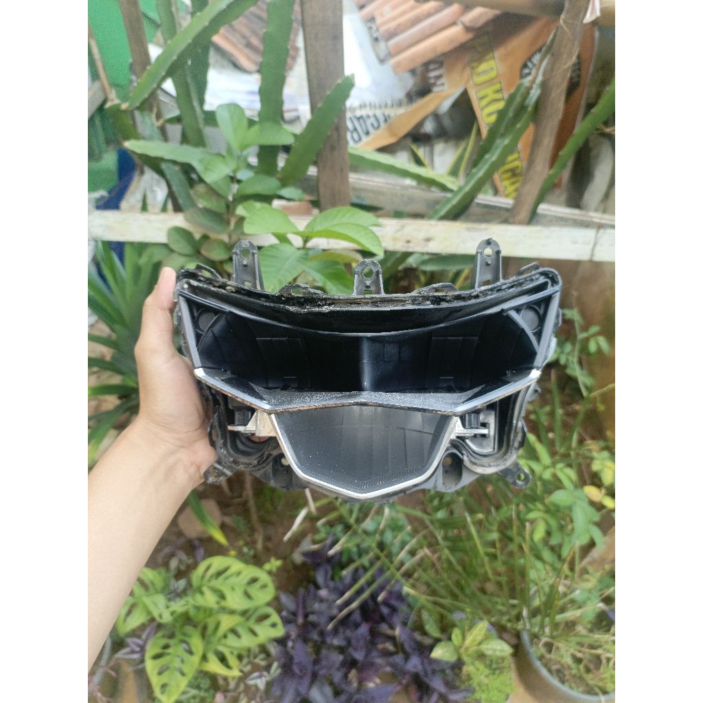 REFLEKTOR LAMPU DEPAN SET BATOK HITAM CHROME MIO SOUL GT 125 CORE ORIGINAL