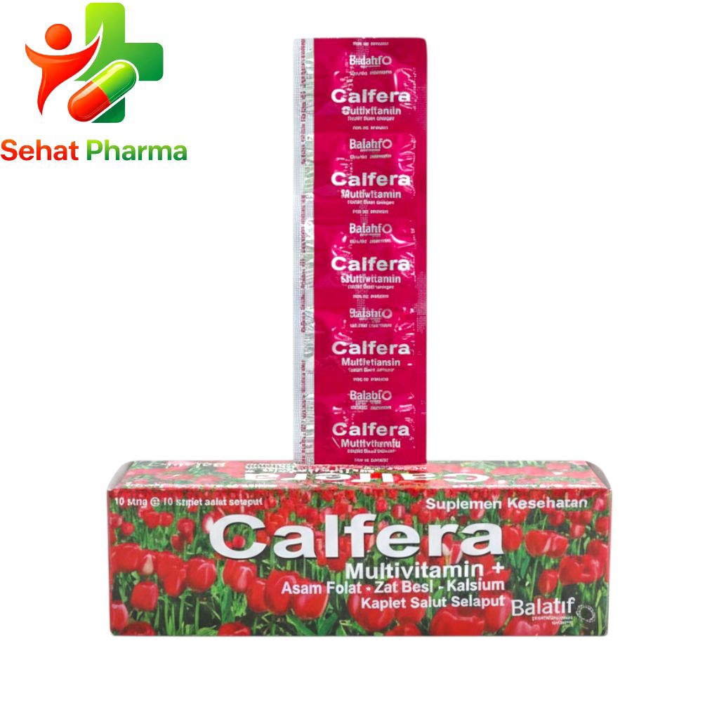 Calfera Multivitamin Asam Folat Zat Besi Kalsium Kaplet Selaput