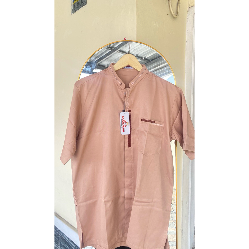 KEMEJA KOKO PRIA BAJU KOKO BAJU MUSLIM PRIA LENGA PENDEK ADEM HALUS