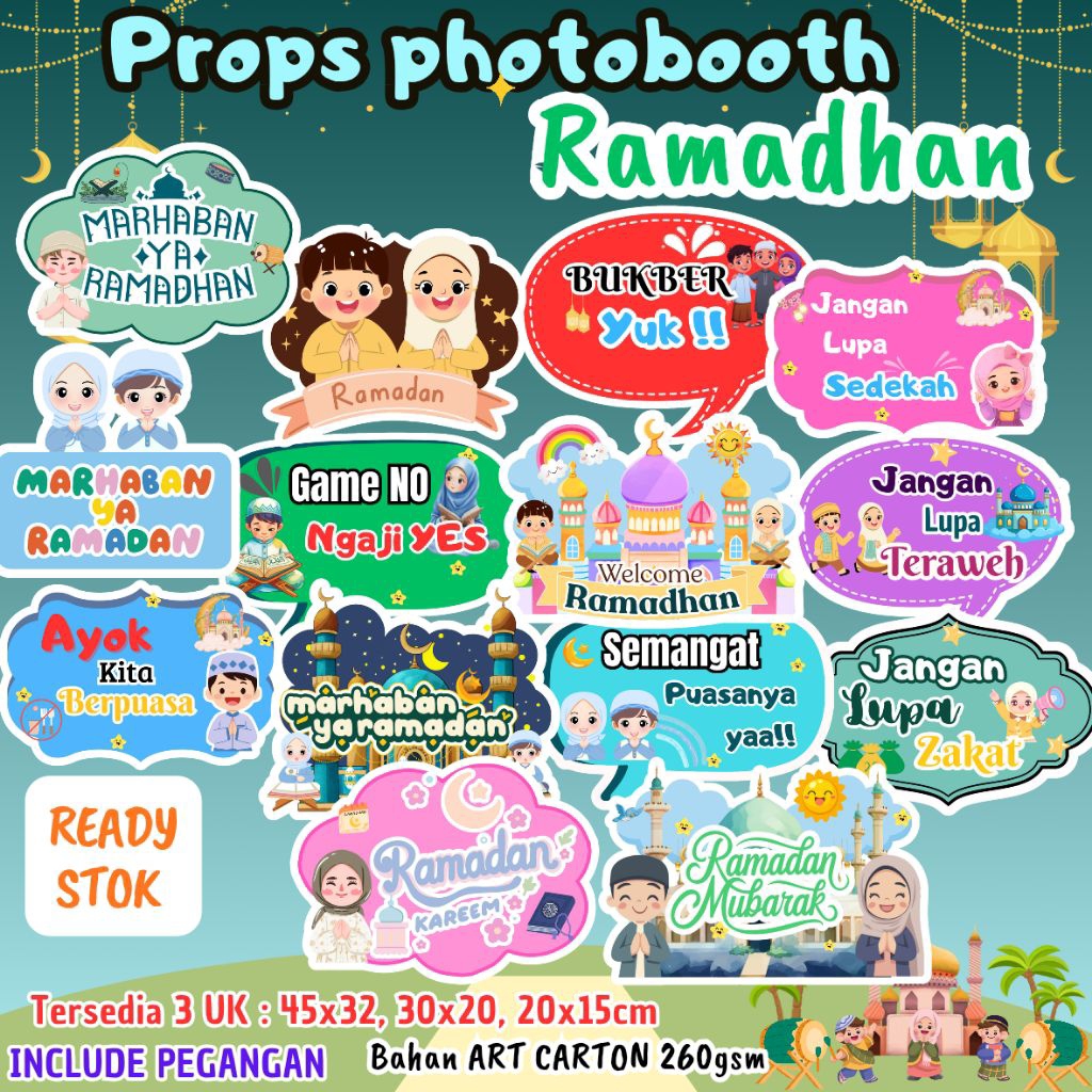 Props photobooth Tema Ramadhan Hiasan Pawai Ramadhan