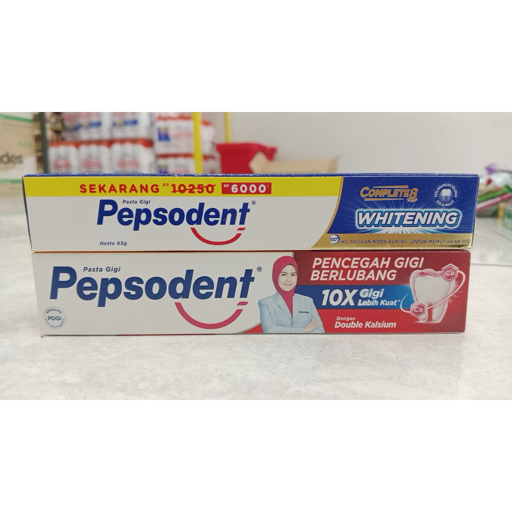 pepsodent complete 8 whitening 65 ,120,190gram