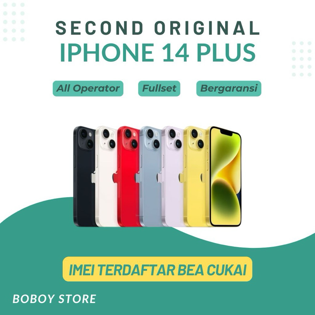 Iphone 14 Plus 128Gb / 256Gb / 512Gb Second Imei Terdaftar (Sinyal Permanen)