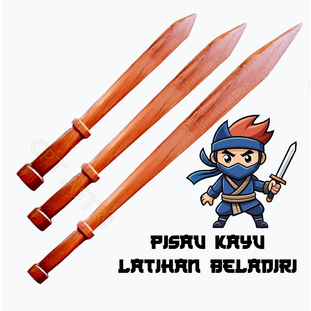 Pisau Belati Kayu Alat Latihan Silat Beladiri IPSI/Pisau Belati Kayu Peralatan Latihan Silat/Belati 