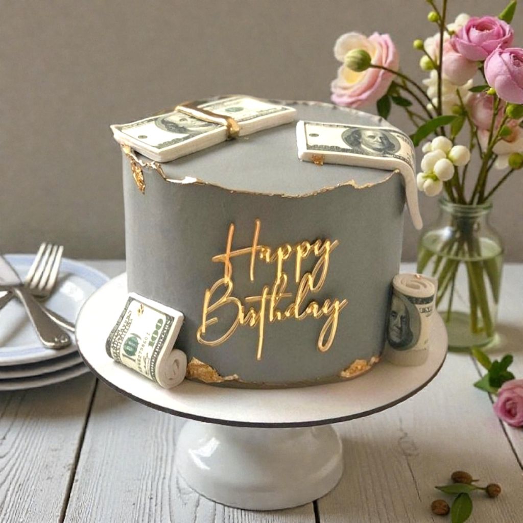 dollar cake warna silver