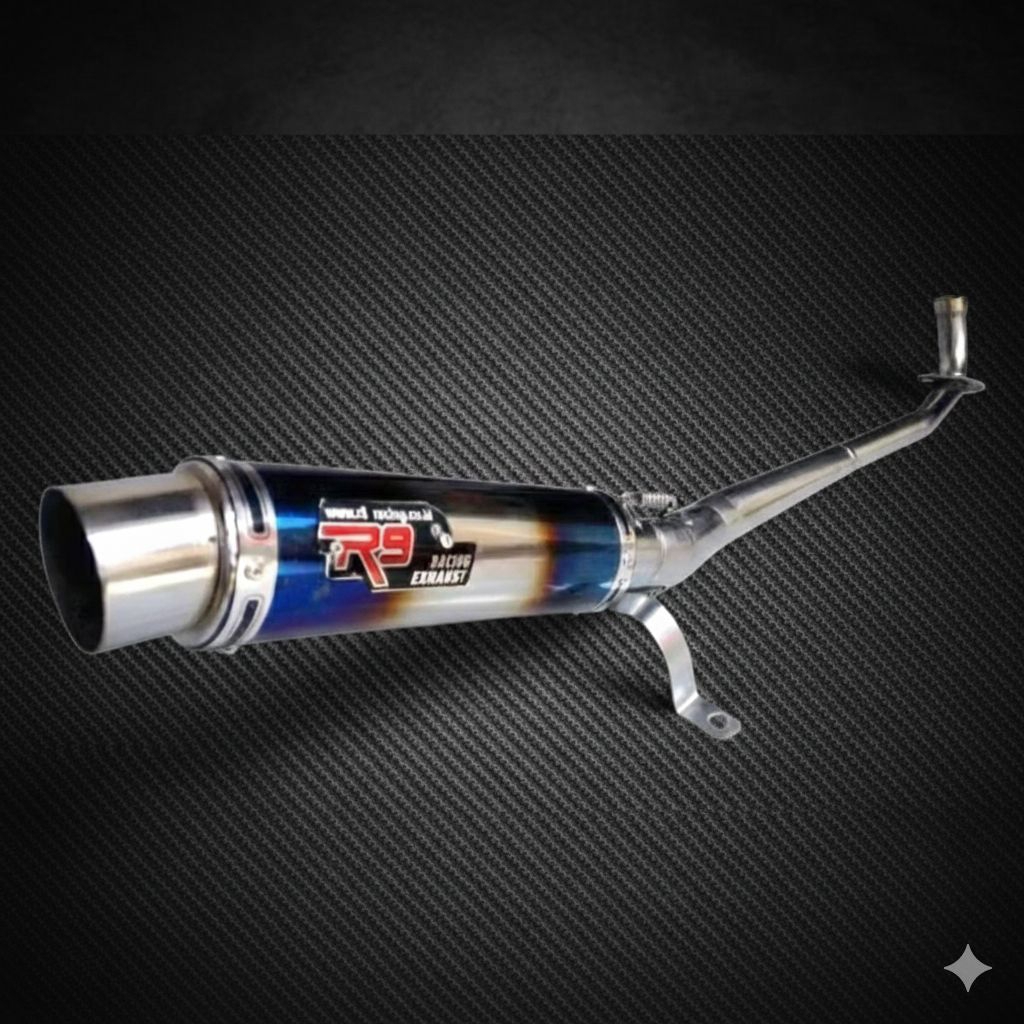 Knalpot R9 full sarangan suara bass halus untuk motor mio/beat/vario/aerox