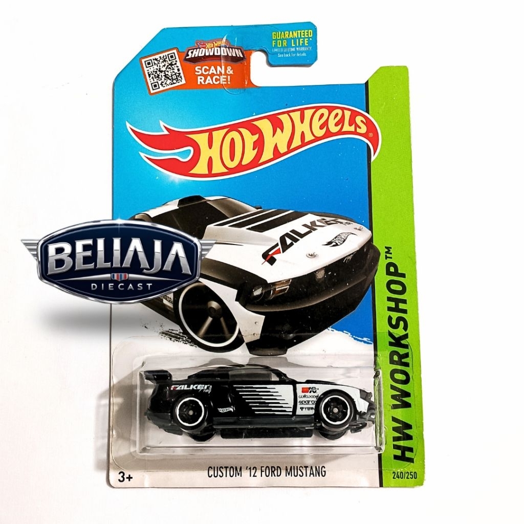 HOT WHEELS CUSTOM 12 FORD MUSTANG BLACK FALKEN RECOLOR