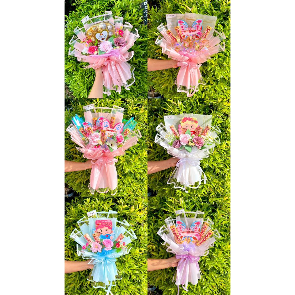 BUKET VALENTINE DAY / ARTIFICIAL FLOWER / BOUQUET SILVERQUEEN BUNGA / GEMBUL CANTIK LUCU / JAWA TIMU