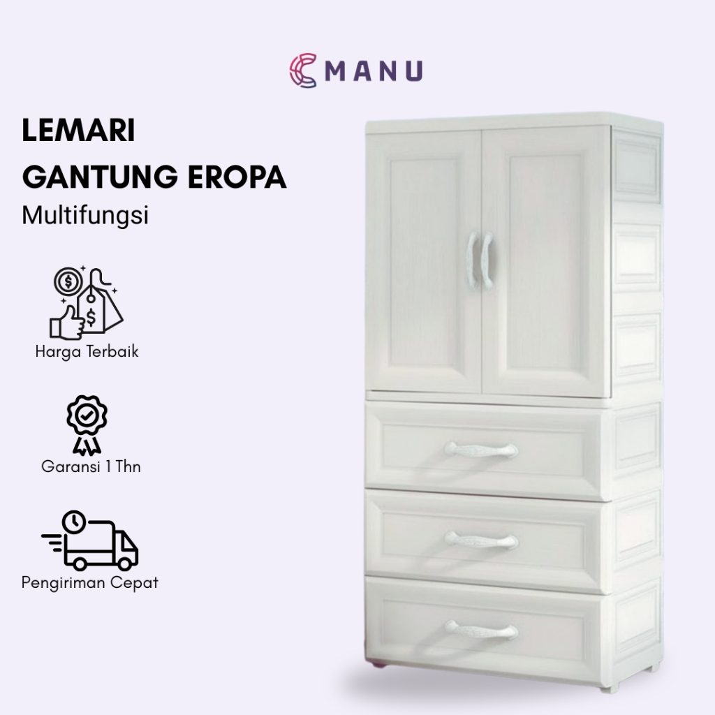 Lemari Plastik Laci Susun Gantung - Lemari pakaian plastik premium Lemari Pakaian Gantung Lemari Lac