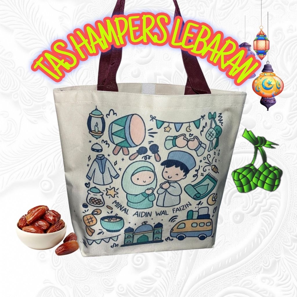 READY TOTEBAG TAS HAMPERS / TAS LEBARAN IDUL FITRI / TAS HAMPERS / TAS SEMBAKO / HAMPERS LEBARAN