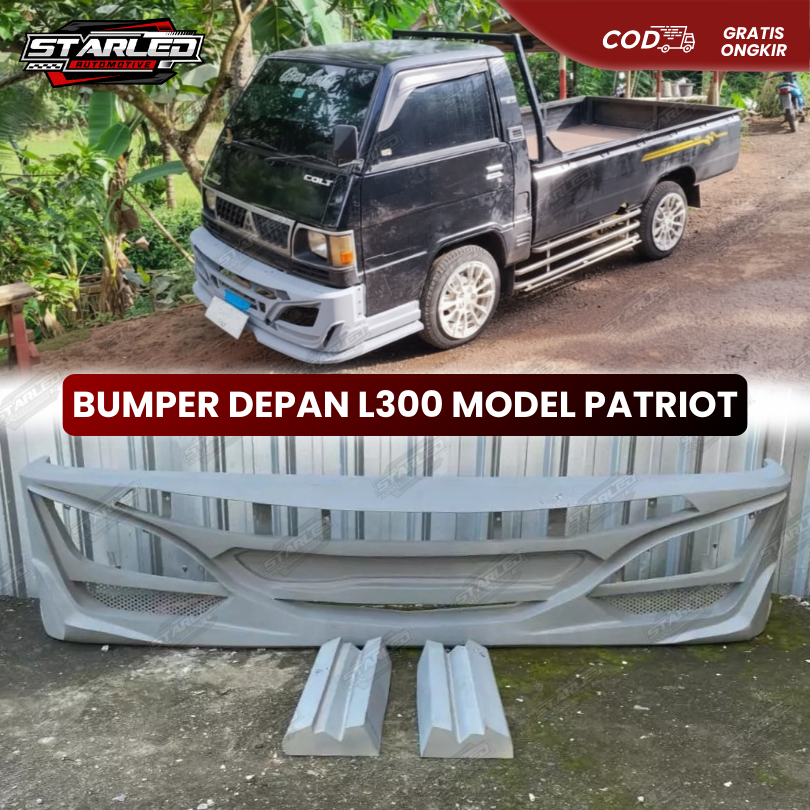 BUMPER BEMPER L300 MODEL PATRIOT BAHAN PLAT TEBAL KONDISI POXY