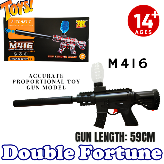 TOYS GUN M416 AUTOMATIC POWERFULL WATER GEL SHOOTING RANGE / MAINAN ANAK TEMBAKAN PISTOL M416 NO.202