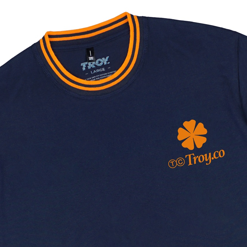 Troy Company Neck Strip Tshirt Navy Clover - Kaos Lengan Pendek Kaos Biru Navy KST 3055-2N2O