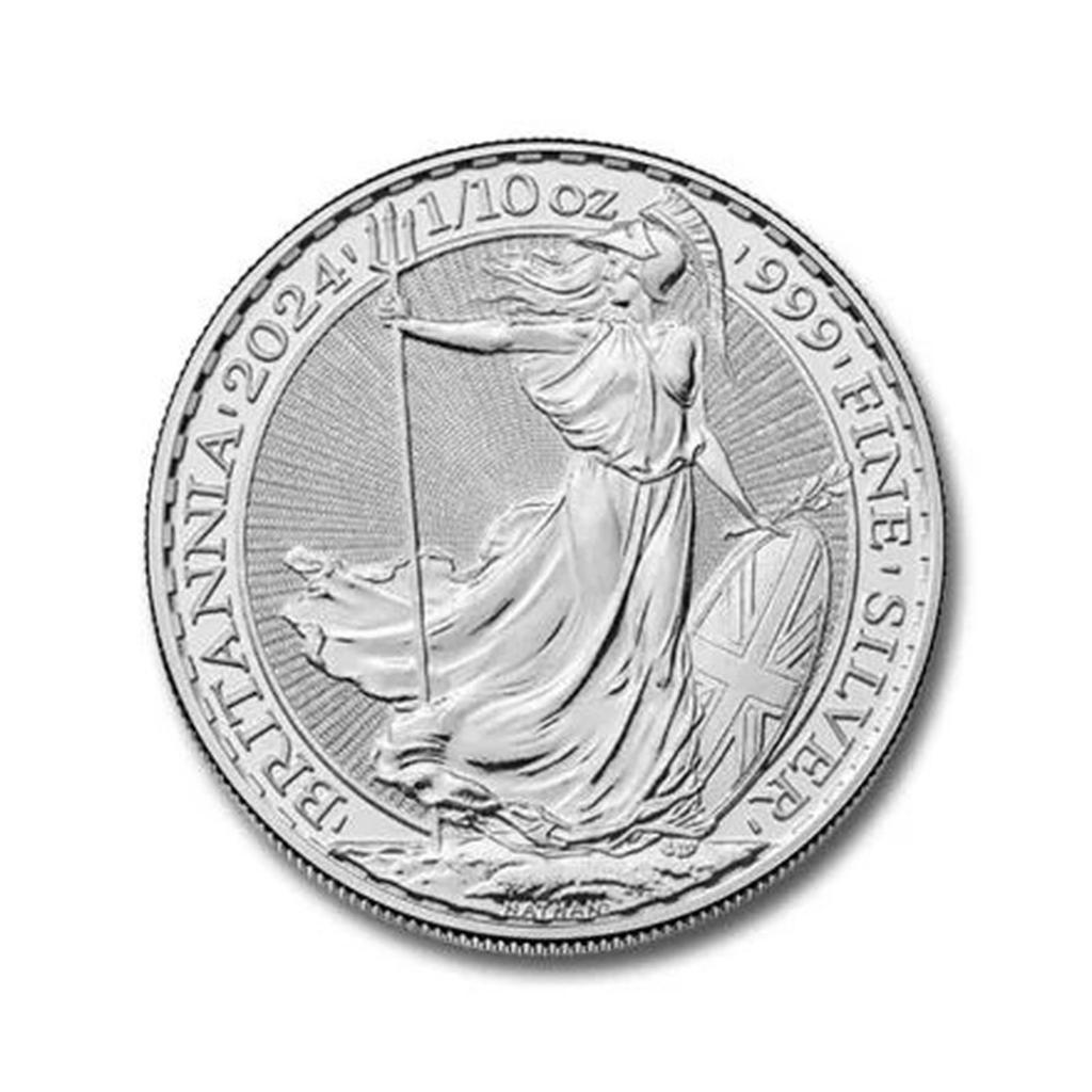 Koin perak Britannia 1/10 Oz ~ 1 Oz - 2 Pound / 2Pence 3,11 ~ 31,1 gram 999 fine silver - 1 Oz 31,1 