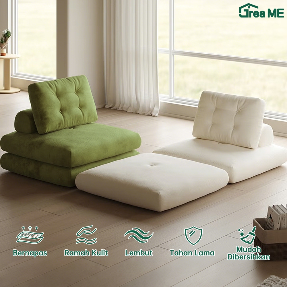 Sofa Bed Sofa Minimalis Putih/Hijau Rumah Kecil Bisa Dibongkar Cuci Sofa Modern COD SF7