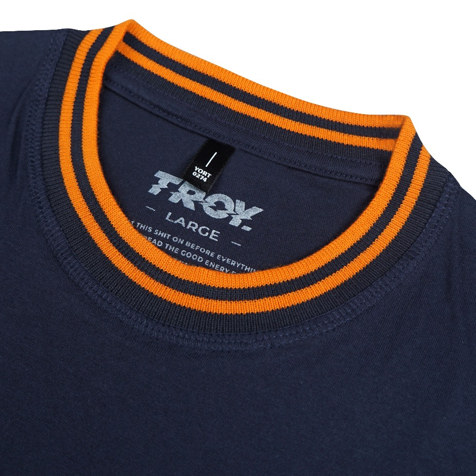 Troy Company Neck Strip Tshirt Navy C.O.R - Kaos Lengan Pendek Kaos Biru Navy KST 3036-2N2O
