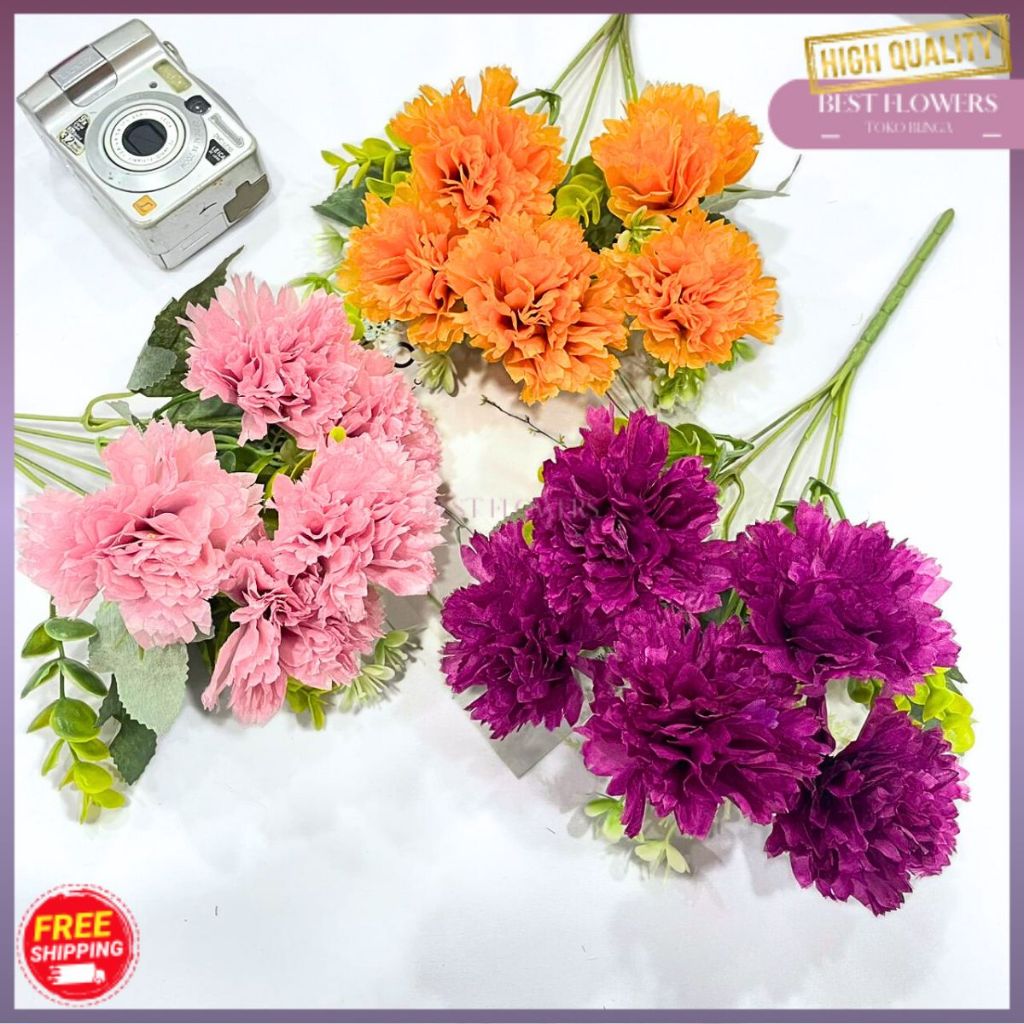 Bunga Carnation Premium X5 Bunga Anyelir Carnation Bunga Hias Carnation Bunga Dekorasi Murah (Nk-87)